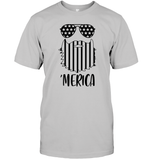 Merica Flag Beard 4th Of July Shirt Unisex Short Sleeve Classic Tee