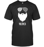 Merica Beard 4th Of July Shirt Unisex Short Sleeve Classic Tee