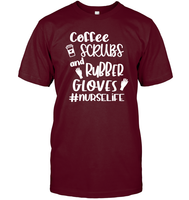 Coffee Scrubs And Rubber Gloves Nurse Shirt Unisex Short Sleeve Classic Tee