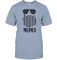 Merica Flag Beard 4th Of July Shirt Unisex Short Sleeve Classic Tee