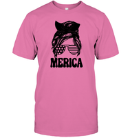 Merica Mom Bun 4th Of July Shirt Unisex Short Sleeve Classic Tee