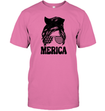 Merica Mom Bun 4th Of July Shirt Unisex Short Sleeve Classic Tee