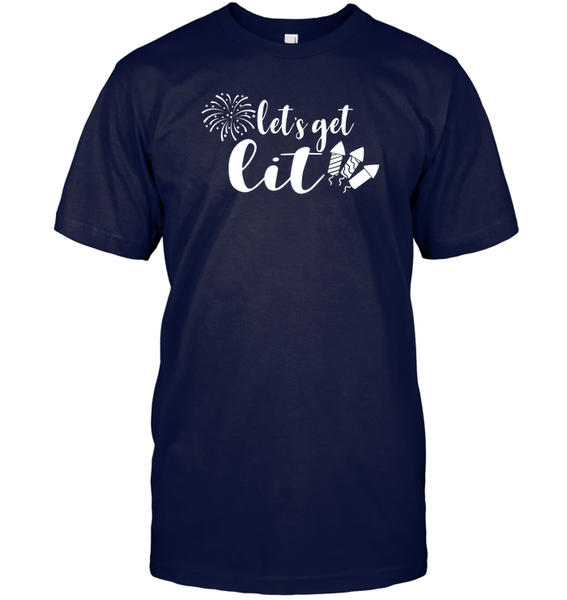 Let's Get Lit 4th Of July Shirt Unisex Short Sleeve Classic Tee