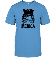 Merica Mom Bun 4th Of July Shirt Unisex Short Sleeve Classic Tee