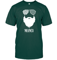 Merica Beard 4th Of July Shirt Unisex Short Sleeve Classic Tee