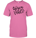 Merica Vibes 4th Of July Shirt Unisex Short Sleeve Classic Tee