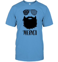 Merica Beard 4th Of July  Shirt Unisex Short Sleeve Classic Tee