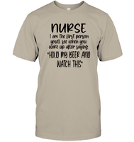Nurse Hold My Beer Nurse Shirt Unisex Short Sleeve Classic Tee