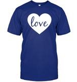 Love With Heart Valentine's Day Shirt Unisex Short Sleeve Classic Tee