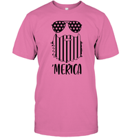 Merica Flag Beard 4th Of July Shirt Unisex Short Sleeve Classic Tee