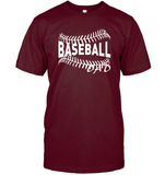 Baseball Dad Shirt Unisex Short Sleeve Classic Tee With Baseball Stripes