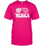 Retro Merica Sunglasses 4th Of July Shirt Unisex Short Sleeve Classic Tee