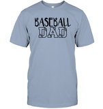 Baseball Dad Shirt Unisex Short Sleeve Classic Tee With Baseball Stripes