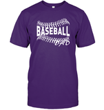 Baseball Dad Shirt Unisex Short Sleeve Classic Tee With Baseball Stripes