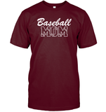 Baseball Mom Shirt Unisex Short Sleeve Classic Tee With Baseball Stripes
