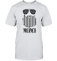Merica Flag Beard 4th Of July Shirt Unisex Short Sleeve Classic Tee