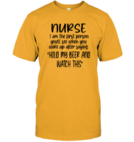 Nurse Hold My Beer Nurse Shirt Unisex Short Sleeve Classic Tee