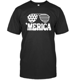 Retro Merica Sunglasses 4th Of July Shirt Unisex Short Sleeve Classic Tee