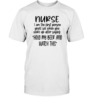 Nurse Hold My Beer Nurse Shirt Unisex Short Sleeve Classic Tee