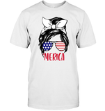 Merica Mom Bun 4th Of July Shirt Unisex Short Sleeve, Long Sleeve, Hoodies, Sweatshirt