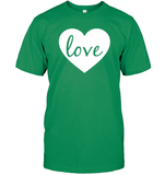Love With Heart Valentine's Day Shirt Unisex Short Sleeve Classic Tee