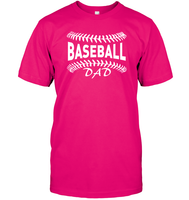 Baseball Dad Shirt Unisex Short Sleeve Classic Tee With Baseball Stripes