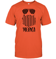 Merica Flag Beard 4th Of July Shirt Unisex Short Sleeve Classic Tee