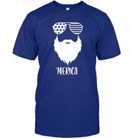 Merica Beard 4th Of July Shirt Unisex Short Sleeve Classic Tee