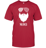 Merica Beard 4th Of July Shirt Unisex Short Sleeve Classic Tee