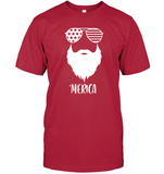 Merica Beard 4th Of July Shirt Unisex Short Sleeve Classic Tee