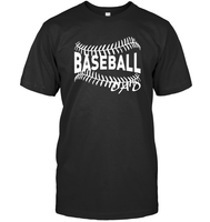 Baseball Dad Shirt Unisex Short Sleeve Classic Tee With Baseball Stripes