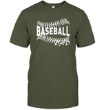 Baseball Dad Shirt Unisex Short Sleeve Classic Tee With Baseball Stripes