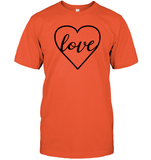 Love In Heart Valentine's Day Unisex Short Sleeve Classic Tee