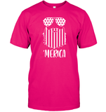 Merica Flag Beard 4th Of July Shirt Unisex Short Sleeve Classic Tee