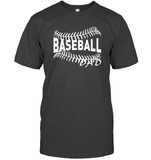 Baseball Dad Shirt Unisex Short Sleeve Classic Tee With Baseball Stripes