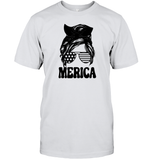 Merica Mom Bun 4th Of July Shirt Unisex Short Sleeve Classic Tee