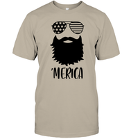 Merica Beard 4th Of July  Shirt Unisex Short Sleeve Classic Tee