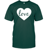 Love With Heart Valentine's Day Shirt Unisex Short Sleeve Classic Tee