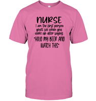 Nurse Hold My Beer Nurse Shirt Unisex Short Sleeve Classic Tee