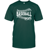 Baseball Dad Shirt Unisex Short Sleeve Classic Tee With Baseball Stripes