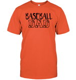 Baseball Dad Shirt Unisex Short Sleeve Classic Tee With Baseball Stripes