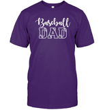 Baseball Dad Shirt Unisex Short Sleeve Classic Tee With Baseball Stripes