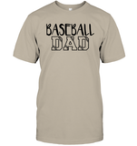 Baseball Dad Shirt Unisex Short Sleeve Classic Tee With Baseball Stripes