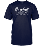 Baseball Mom Shirt Unisex Short Sleeve Classic Tee With Baseball Stripes