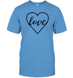 Love In Heart Valentine's Day Unisex Short Sleeve Classic Tee