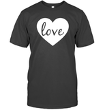Love With Heart Valentine's Day Shirt Unisex Short Sleeve Classic Tee