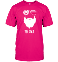 Merica Beard 4th Of July Shirt Unisex Short Sleeve Classic Tee