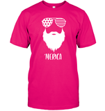 Merica Beard 4th Of July Shirt Unisex Short Sleeve Classic Tee