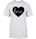 Love With Heart Valentine's Day Unisex Short Sleeve Classic Tee