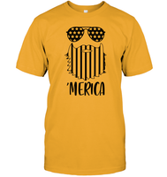 Merica Flag Beard 4th Of July Shirt Unisex Short Sleeve Classic Tee